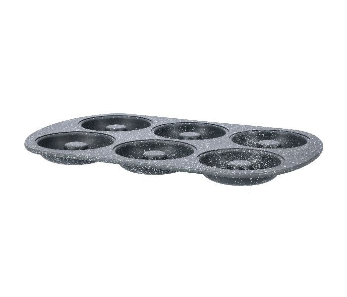 Royalford RF9905 Smart 6 Cavity Granite Donut Pan - Black - Zoom Image 2