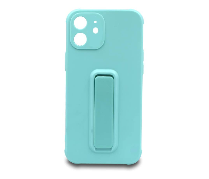 Morepro MP-1248 Soft Rubber Case With Finger Grip and Stand for iPhone 12 - Baby Blue - Zoom Image 1