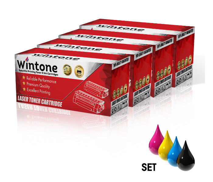 Wintone Compatible Set of 4 Pack Toner Cartridges Q5950A Q5951A Q5952A Q5953A 643A for HP Color LaserJet Plus Series -Black,Cyan,Yellow and Magenta - Zoom Image