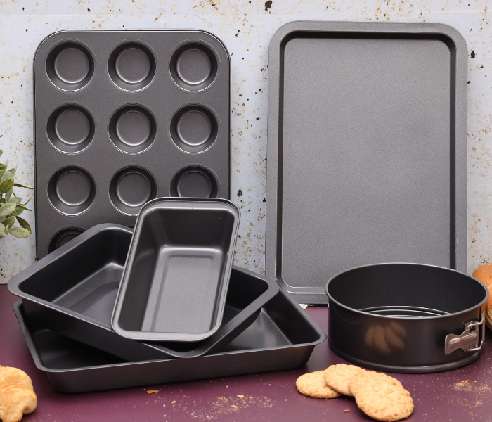 Royalford RFU9089 6 Pieces Bakeware Set - Black - Zoom Image 4