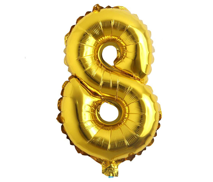 40 Inch Folio Number 8 Digit Helium Birthday Party Balloons - Gold - Zoom Image