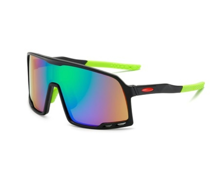 Cycling D4 Sports Sunglasses Windproof Dust Protection - Black and Green - Zoom Image