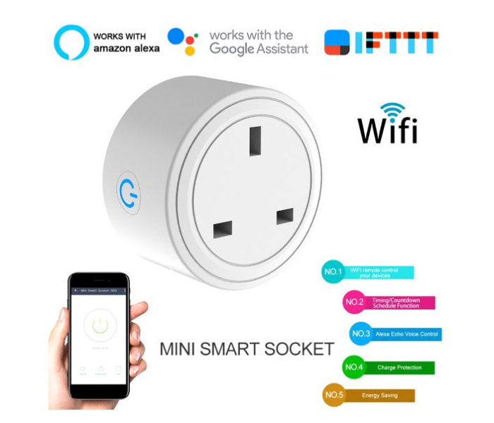 Wifi Remote Control Intelligent Socket-CE Certification English Regulation Support Graffiti Smart Life Google Home IFTTT Alexa Skycat Elf - Zoom Image 2