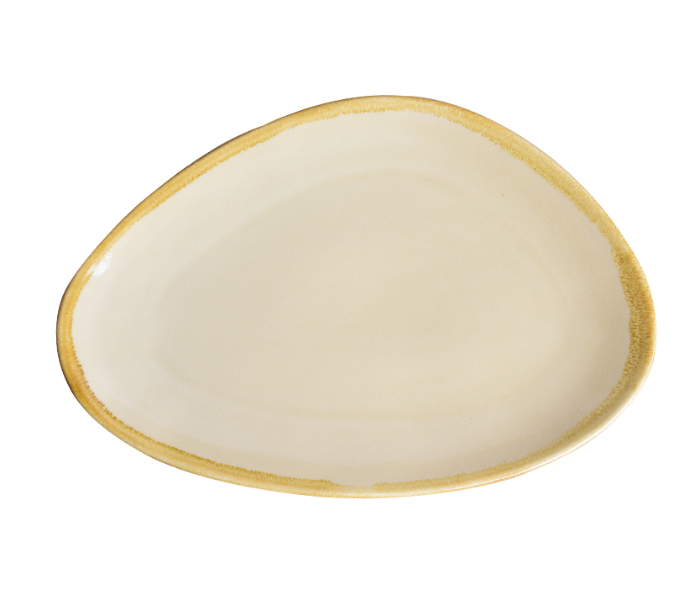 Shuer XY10115 29.5cm Ceramic Oval Triangle Plate - Beige - Zoom Image