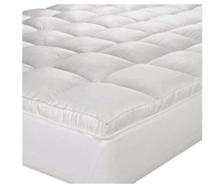 Solid Polyster King Size Hotel Mattress Topper - White - Zoom Image