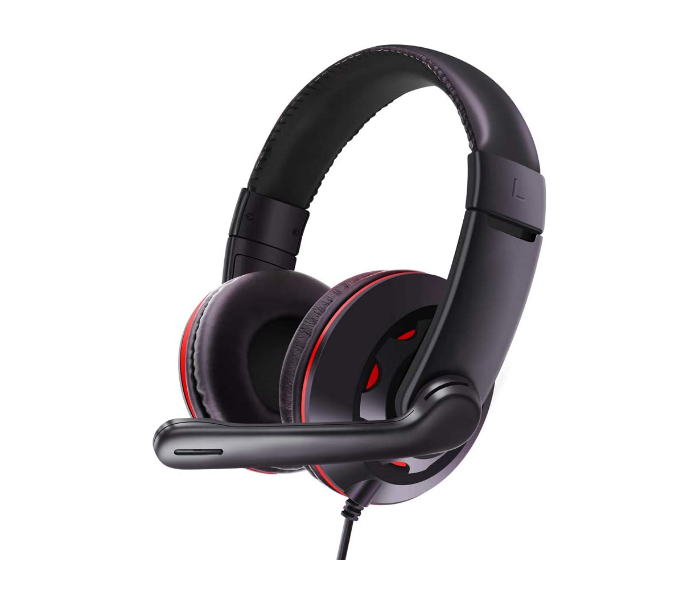 Trands TR-HS799 USB Stereo Wired Headset Gaming Headphones with Noise Cancelling Microphone - Black - Zoom Image 1