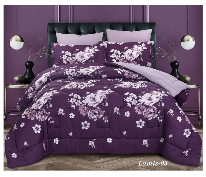 Single Plain Two Sided Tree 4 Piece Comforter Set - Purple - Zoom Image