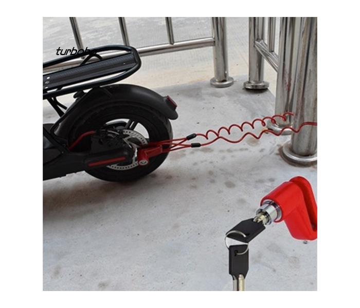 Disc Brake Safety Lock with Chain Extension - Red - Zoom Image 4