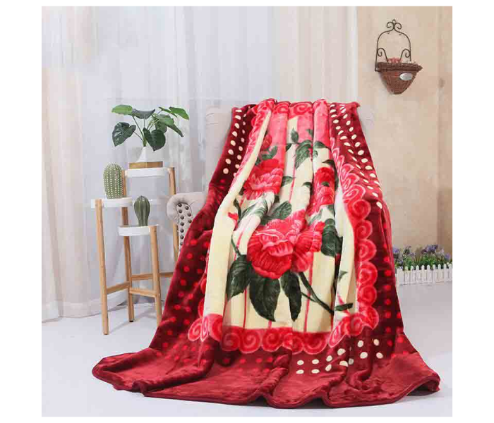 Super Soft Blanket for Winter Season for Double Bed - Rose Red - Zoom Image