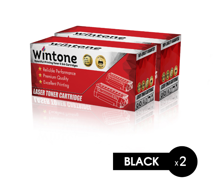 Wintone Set of 2 Pack CF217A 17A Laser Toner Cartridge is Compatible for HP LaserJet Pro M - Black - Zoom Image