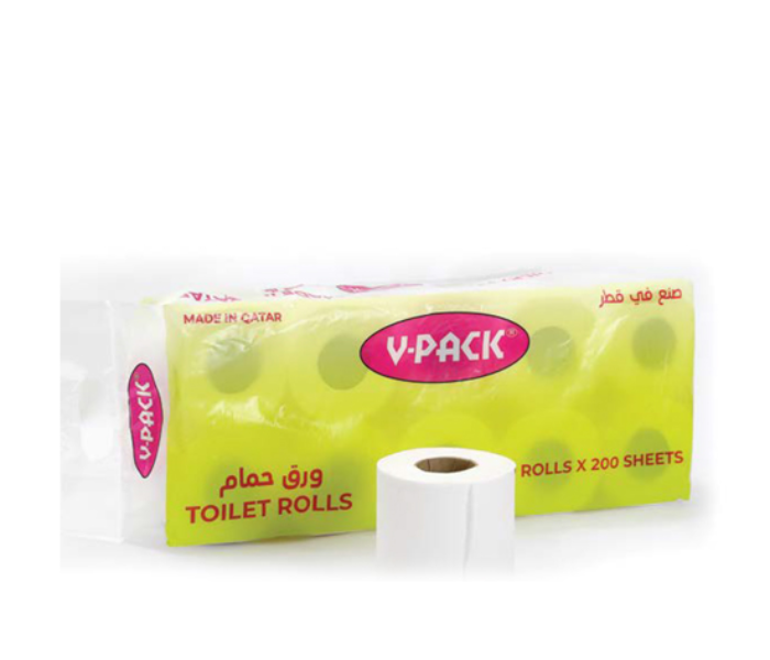 V-Pack TR6200 200 Sheet Toilet Roll - White - Zoom Image