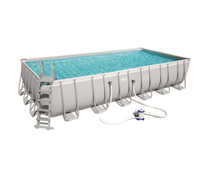 Bestway 56474 Steel Frame  732 X 366 X 132cm Rectangular Pool - Grey - Zoom Image 1