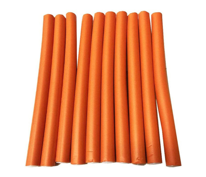 Pack of 10 Piece Hair Curlers Roll Stick Set - Orange - Zoom Image 2