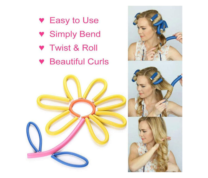 Pack of 10 Piece Hair Curlers Roll Stick Set - Blue - Zoom Image 3