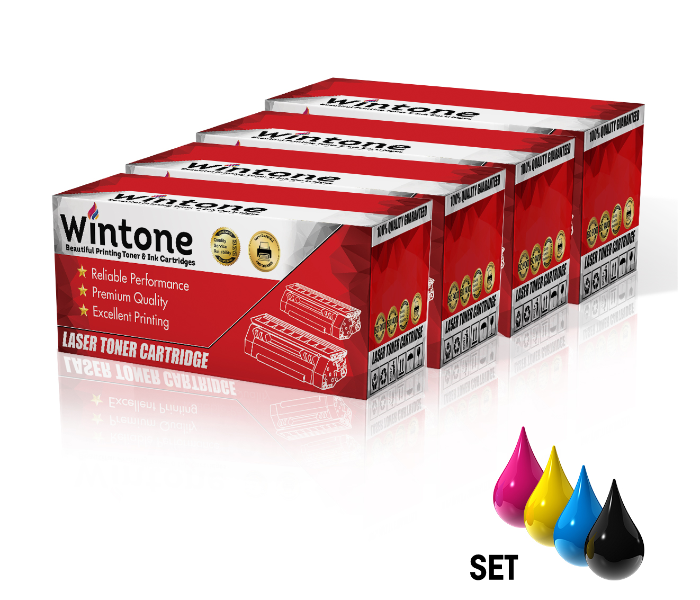 Wintone Compatible Set of 4 Pack Toner Cartridges CE400A CE401A CE402A CE403A 507A for HP Color LaserJet Managed - Black,Cyan,Yellow and Magenta - Zoom Image