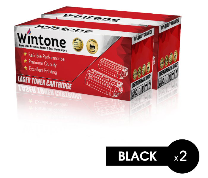 Wintone Set of 2 Pack CE505A CRG719 Laser Toner Cartridge is Compatible for HP LaserJet P Series - Black - Zoom Image