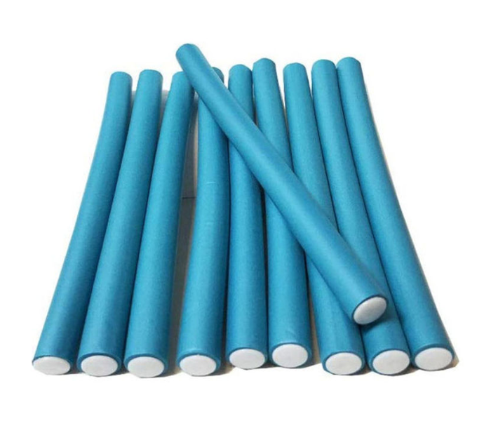 Pack of 10 Piece Hair Curlers Roll Stick Set - Blue - Zoom Image 1