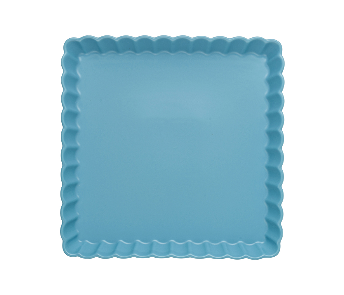 Sharpdo LJX10026 10 inch Chrysanthemum Square Pizza Plate - Sky Blue - Zoom Image