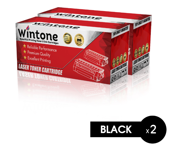 Wintone Set of 2 Pack Q7516U 16A Laser Toner Cartridge is Compatible for HP and Canon LBP - Black - Zoom Image