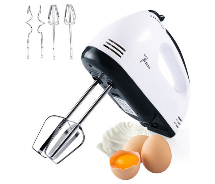 Electric Automatic Egg Beater and Milk Foam Maker - White and Black - Zoom Image 2