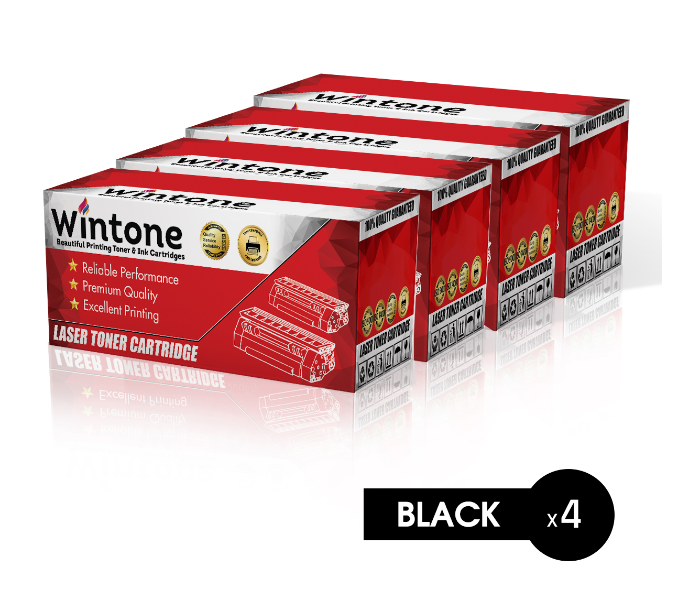 Wintone Set of 4 Pack CE255A 55A Laser Toner Cartridge is Compatible for HP LaserJet Enterprise Series - Black - Zoom Image