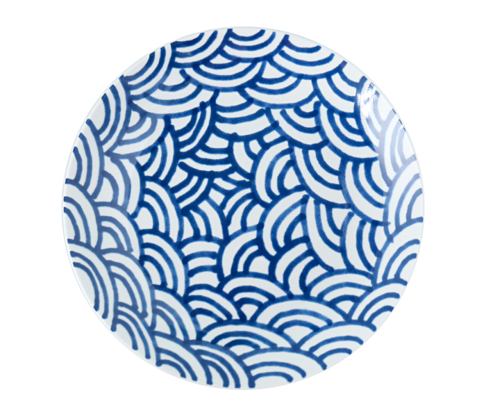 Shuer XY10221 7 inch Blue Glaze Ceramic Square Plate - Sky Blue - Zoom Image