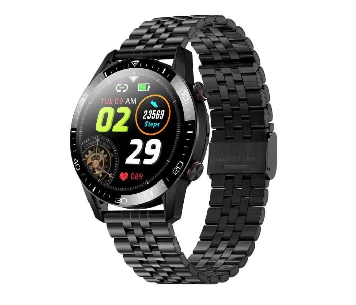 TK28 Stylish Metal Calling Smart Watch IP68 Waterproof With Custom Dial - Black - Zoom Image 1