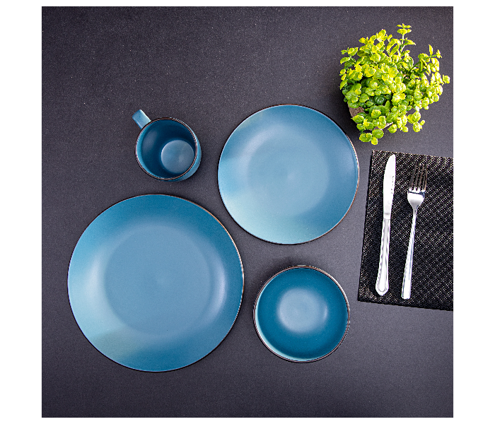 Royalford RF9869 16 Pieces Stoneware Dinner Set - Blue - Zoom Image 2