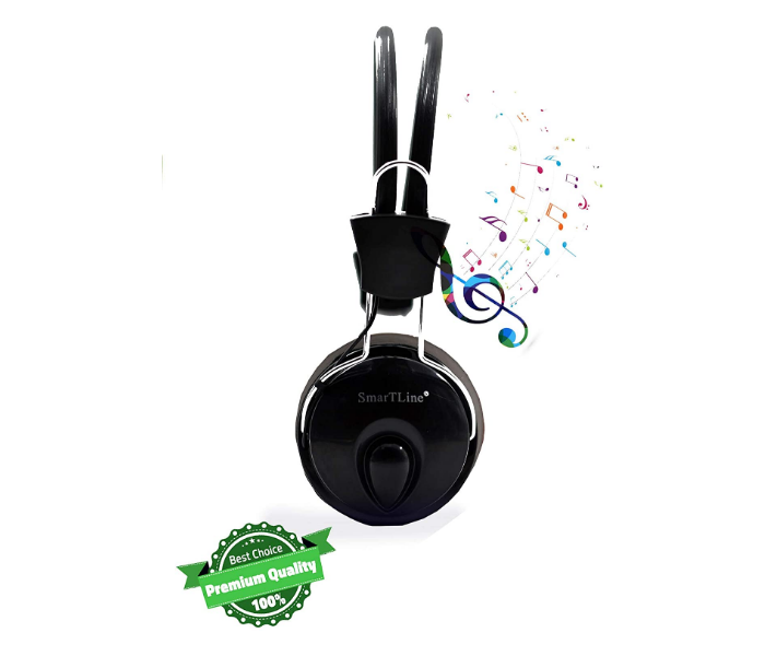 SmartLink STL300 Dual jack Wired headset - Black - Zoom Image 1