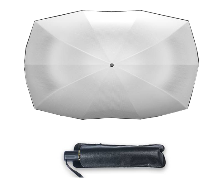 Generic Uv Protection Car Umbrella Sunshade Cover - White - Zoom Image