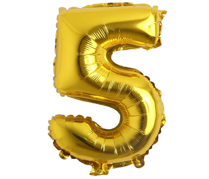 40 Inch Folio Number 5 Digit Helium Birthday Party Balloons - Gold - Zoom Image