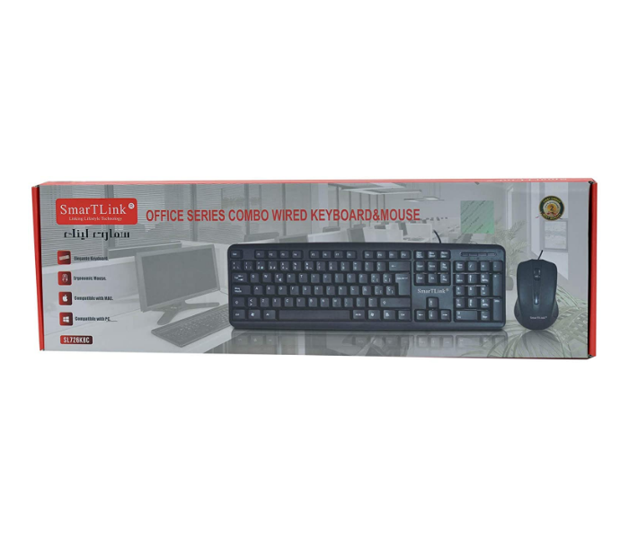 SmartLink SL726KBC Wired Keyboard and Mouse Combo - Black - Zoom Image 2