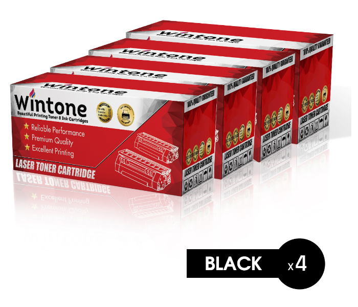 Wintone Set of 4 Pack CF226A 26A Laser Toner Cartridge is Compatible for HP LaserJet Pro M MEP 400 402 426 Series - Black - Zoom Image