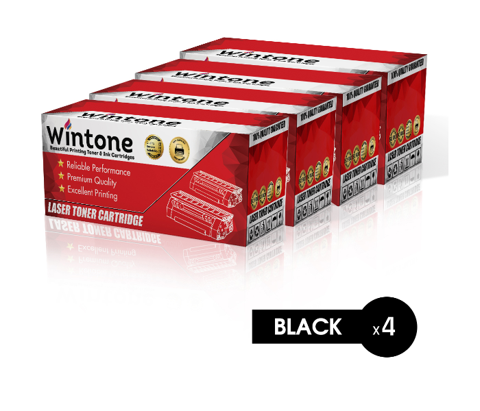 Wintone Set of 4 Pack CE278A CRG728 Laser Toner Cartridge is Compatible for HP LaserJet Pro LaserJet Professional M P Series - Black - Zoom Image