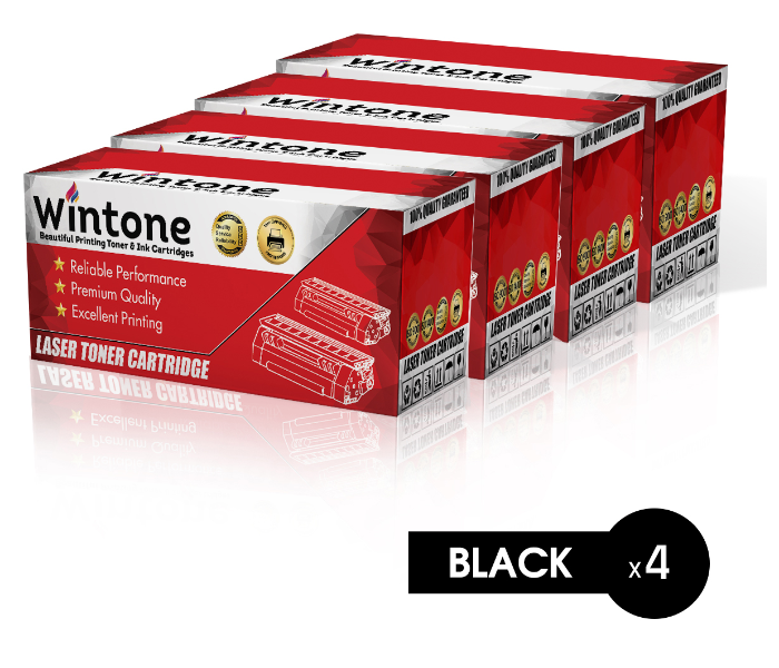 Wintone Set of 4 Pack CF283X 83X CRG737 Laser Toner Cartridge is Compatible for Canon and HP LaserJet Pro MFP M 201 225 Canon i-SENSYS MF - Black - Zoom Image