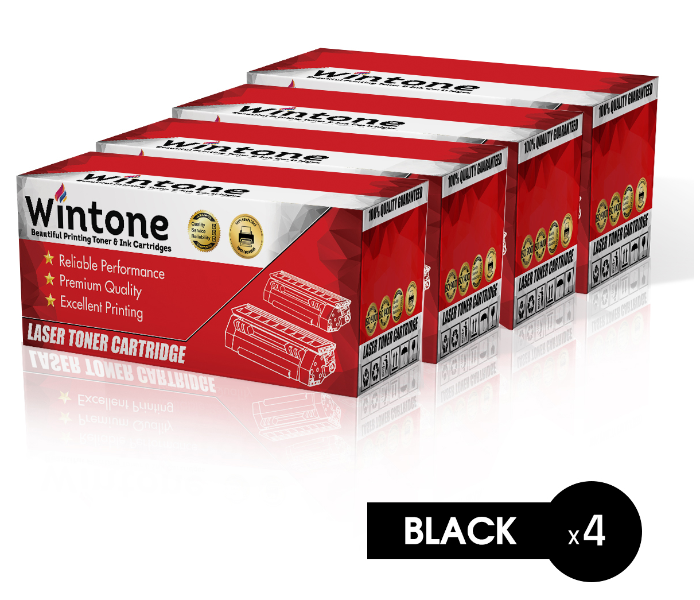 Wintone Set of 4 Pack CF214A 14A Laser Toner Cartridge is Compatible for HP LaserJet Enterprise Managed 700 MFP M 712 725 720 725 DN N XH DN F Z Plus Series - Black - Zoom Image