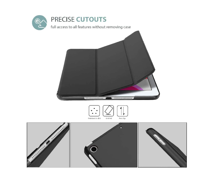 Trands TR-CC8929 10.2 Inch Ultra Slim Trifold Stand Cover for iPad - Black - Zoom Image 2