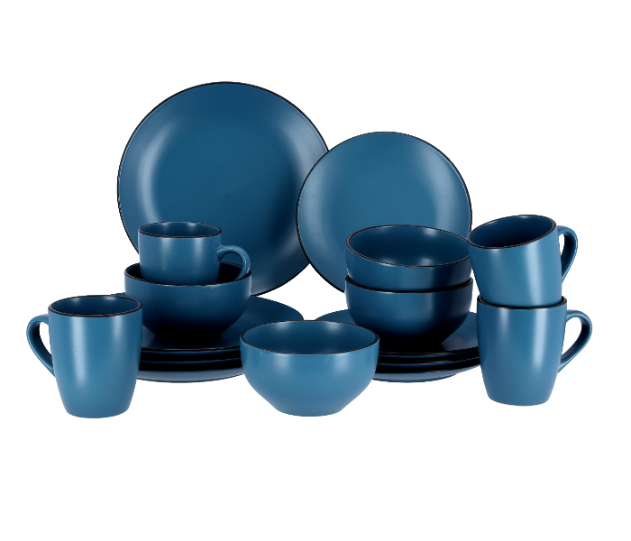 Royalford RF9869 16 Pieces Stoneware Dinner Set - Blue - Zoom Image 1