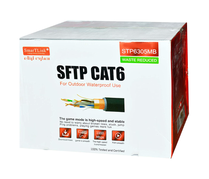 SmartLink STP6305MB 305 Meter Outdoor Water Proof SFTP Shielded and Foiled CAT6 - Zoom Image 2