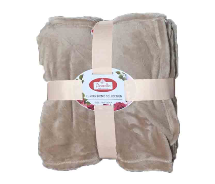 All Season 350GSM Microplush Thermal Fleece Single Leisure Blanket - Light Brown - Zoom Image