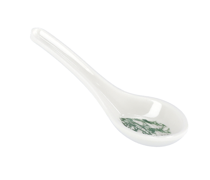 Royalford RF9897 Melamin Ware Bamboos Soup Spoon - White - Zoom Image 2