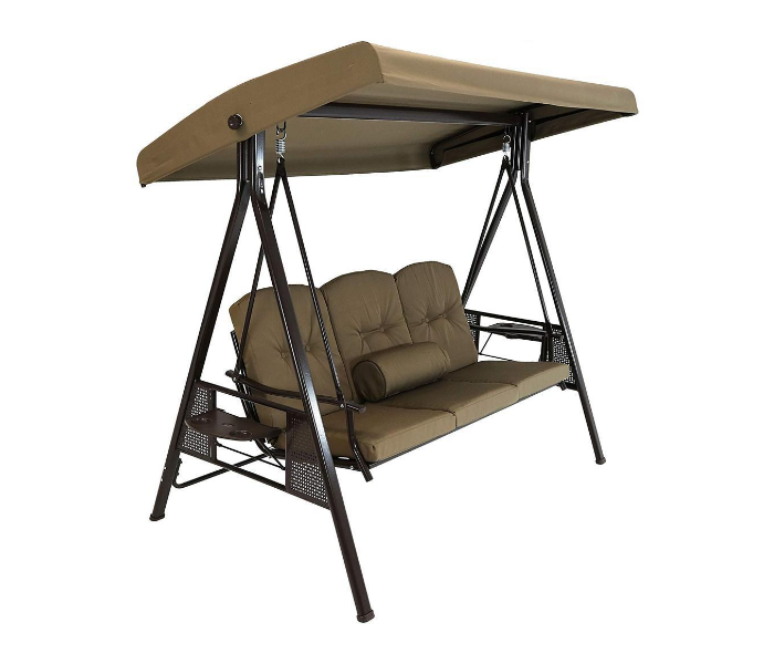 Swing Chair with Canopy for 3 People - Brown - Zoom Image