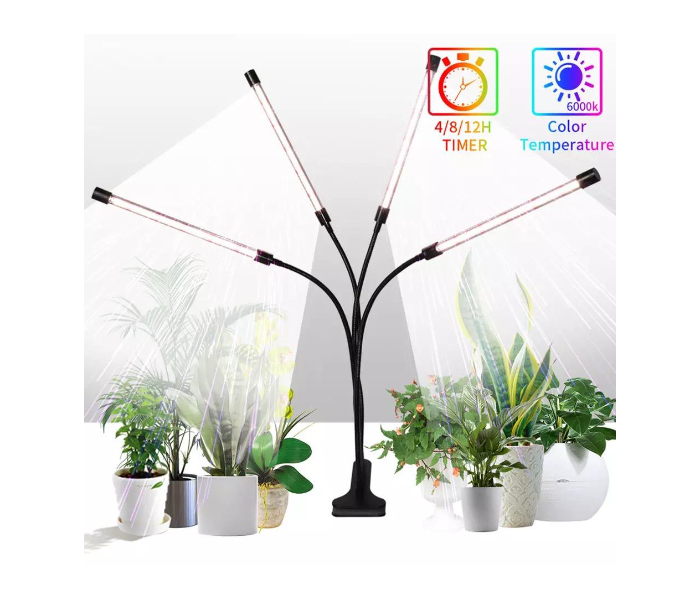 LED Table Grow 4 Head With Chip 48W Lamp – Black  - Zoom Image 1