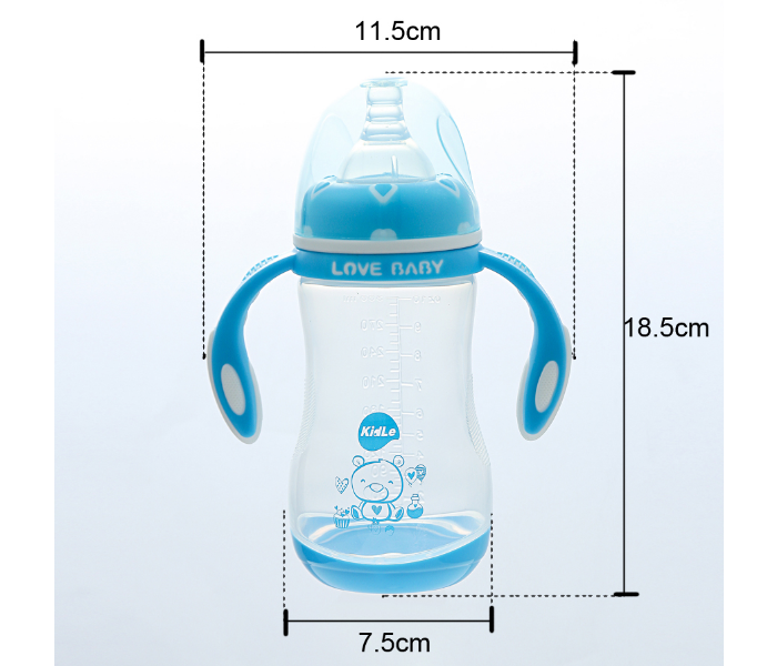 Kidle CJM0005 300ml Wide Mouth PP Feeding Bottle - Blue - Zoom Image 2