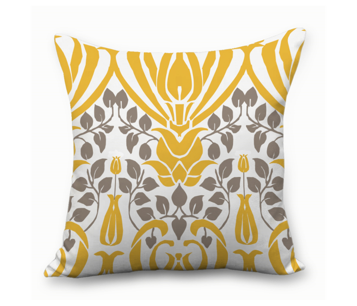 Sharpdo Modern Home Painted Cotton And Linen Pillowcase - White and Yellow - Zoom Image