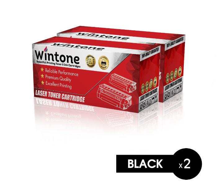 Wintone Set of 2 Pack Laser Toner Cartridge TN1000 for Brother Printer MFC HL - Black - Zoom Image