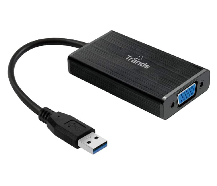 Trands TR-CA5833 USB 3.0 or 2.0 to VGA Adapter - Black - Zoom Image 1