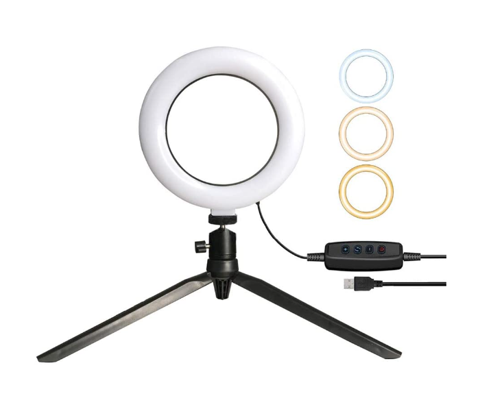 Trands TR-LT703 LED Selfie Ring Light - Black - Zoom Image 1