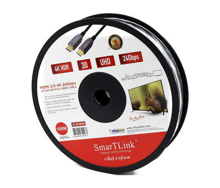 SmartLink SL2010HD 100 Meter HDMI Active Optical HD Fiber Cable - Black - Zoom Image 2