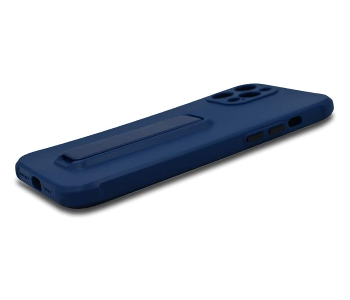 Morepro MP-1250 Soft Rubber Case With Finger Grip and Stand for iPhone 12 Pro - Blue - Zoom Image 4